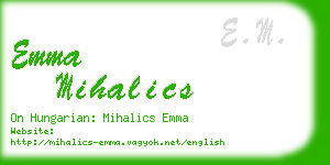 emma mihalics business card